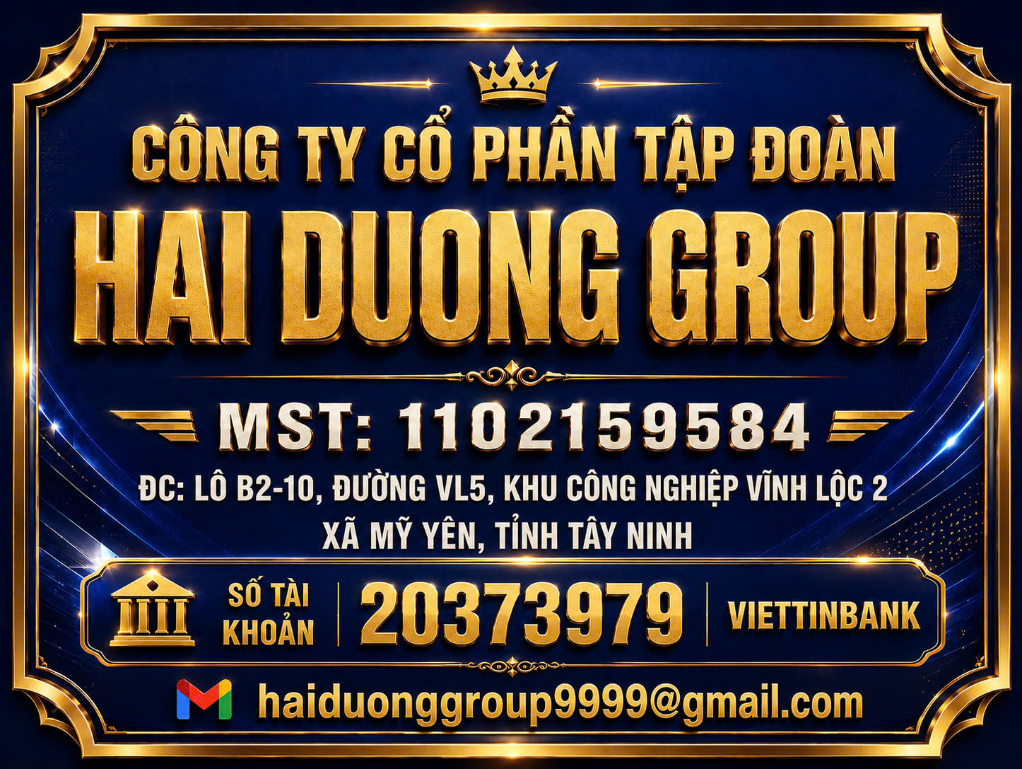 Thông tin pháp lý tài khoản Hải Dương Group